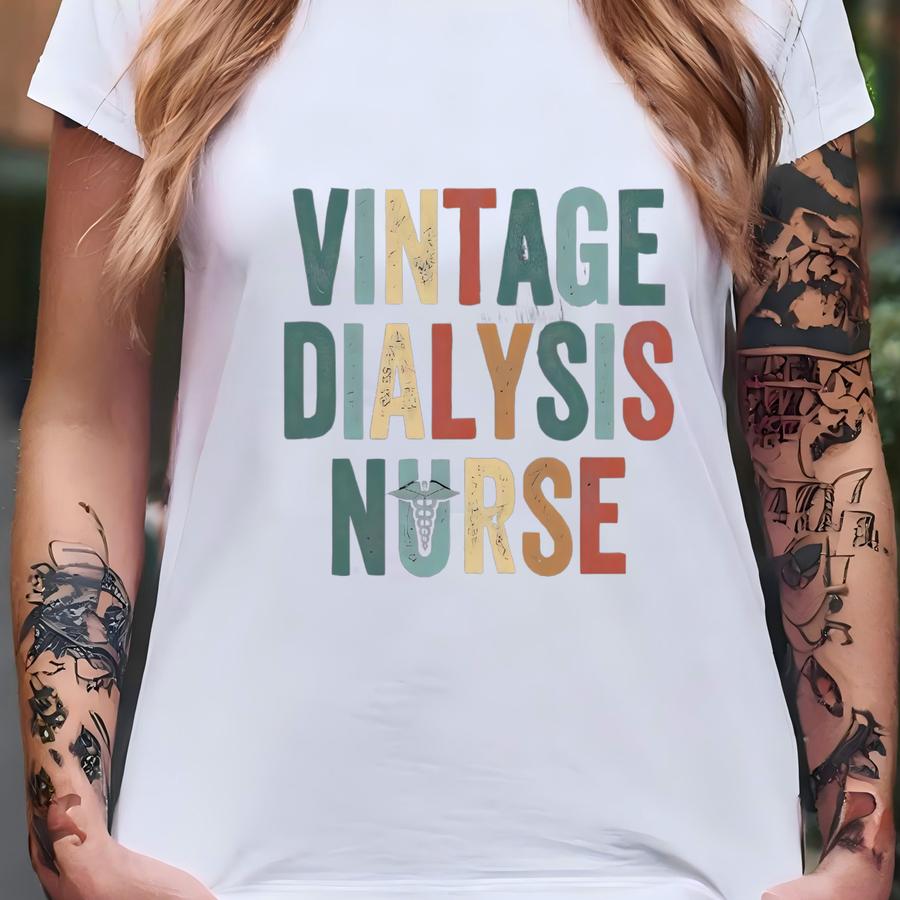 Vintage Style Dialysis Nurse Shirt, Nephrology Nurse Sweater, Rn Shirt, Nurse Praconer Tee, Registered Nurse Graduation T-shirt