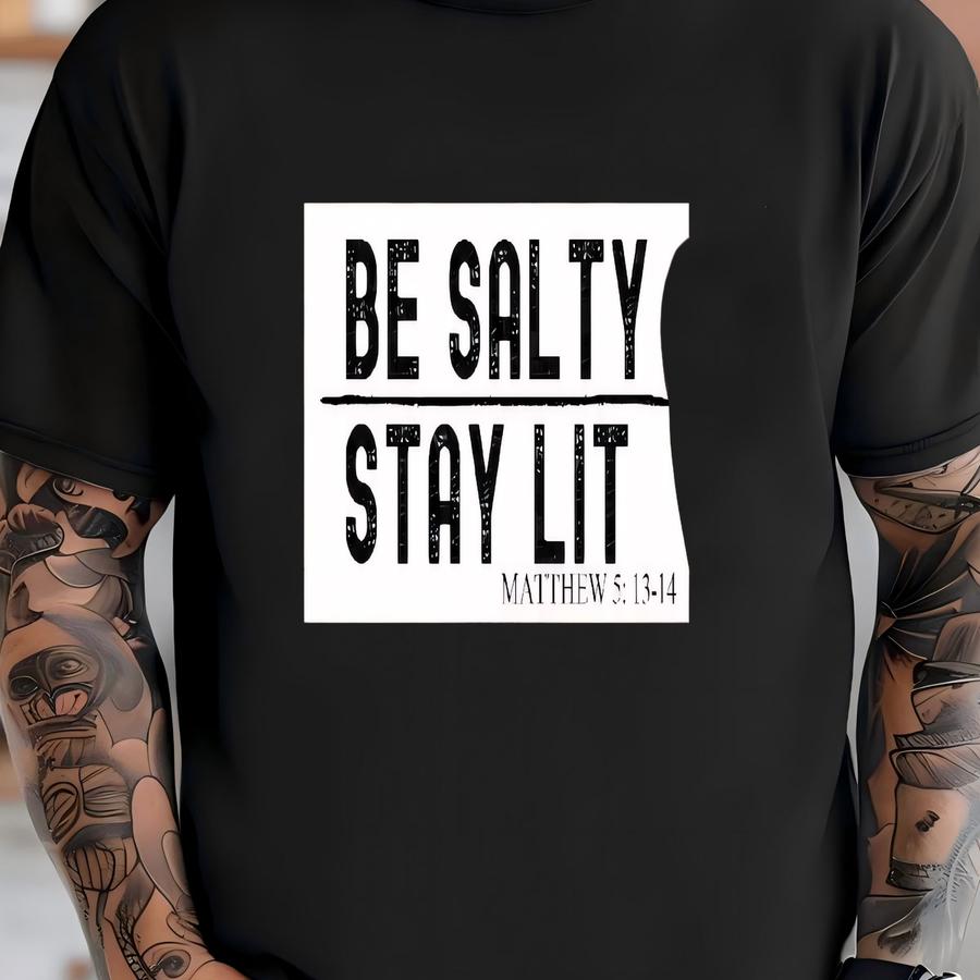 Be Salty Stay Lit Christian Sticker, Salty Sticker, Cute Faith Sticker, Religious Gift, Christian Sticker, Bible Verse Sticker, Cute Sticker T-shirt