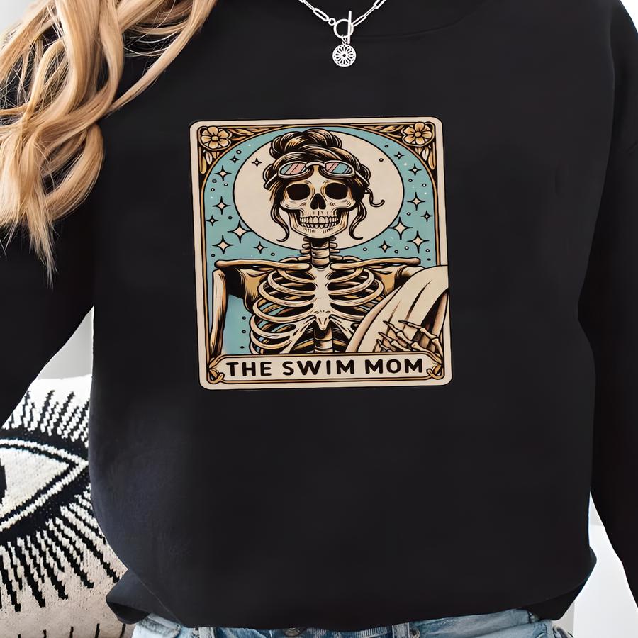 Swim Mom Shirt, ® Swimming Mama Tarot Card T-shirt, Fall Halloween Swim Tee, Gift For Swim Team Mom, Swim Mother's Day Gift Sweatshirt