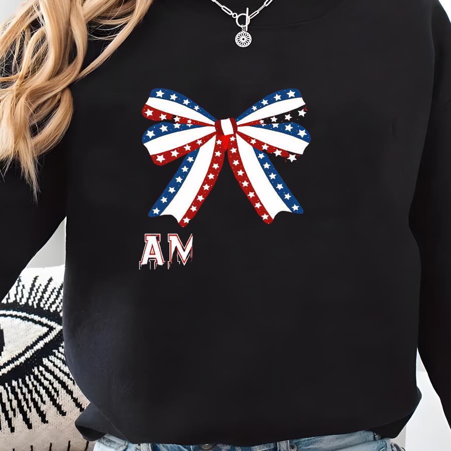Coquette 4th Of July Shirt, Independence Day Shirt, American Flag Shirt, Usa Tshirt, Patriotic Shirt, Coquette American Girl Sweatshirt Sweatshirt