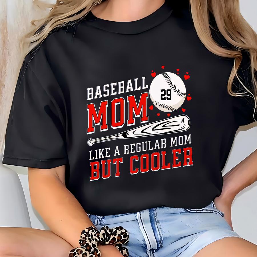 Custom Baseball Mom Shirt, Shirt For Mom, Mom Shirt, Mothers Day Hoodie, Baseball Game Day, Baseball Wife Shirt, Personalized Gift For Mama T-shirt