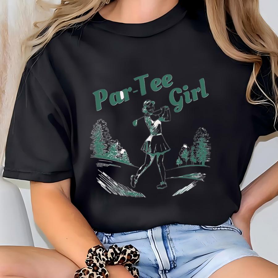 Par Tee Girl Golf Sweatshirt: Retro Women's Golfing Crewneck, Gift For Golfer T-shirt