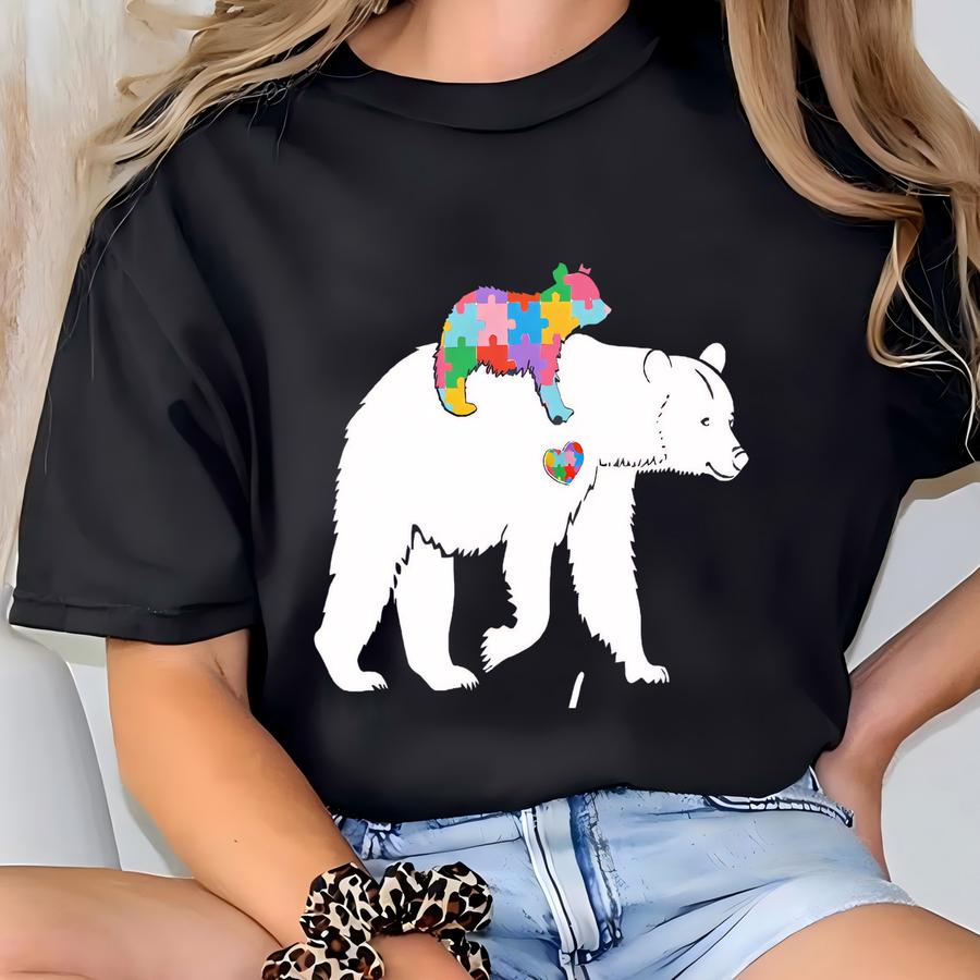 Mama Bear Autism Sweatshirt, Custom Autism Mom Hoodie, Personalized Autism Mama Gift,autism Mom Sweater,autism Awareness,gift For Autism Mom T-shirt