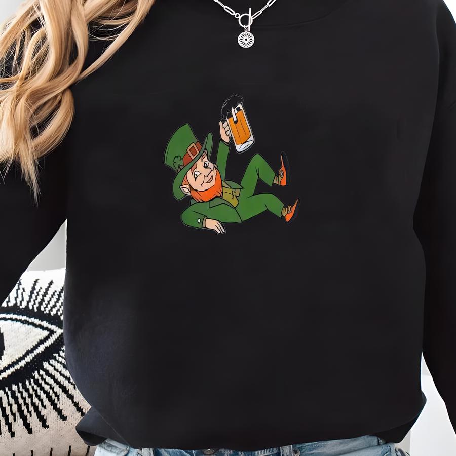 St. Patrick's Day Cropped Tee: Feeling Lucky Leprechaun Top Sweatshirt