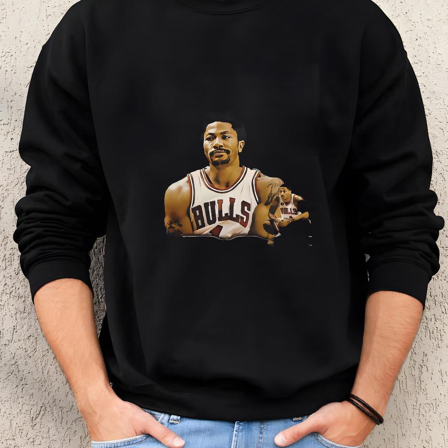 Vintage 90s Derrick Rose Shirt Homage Retro Classic Graphic Tee Bootleg Bestseller Unisex Sport Sweatshirt Gift Sweatshirt