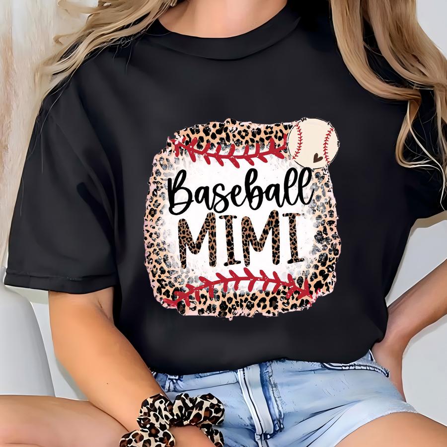 Leopard Baseball Mimi Hoodie, Baseball Grandma Sweatshirt, Leopard Baseball Grandma Shirt, Funny Grandma Gift, Baseball Mimi Tee T-shirt