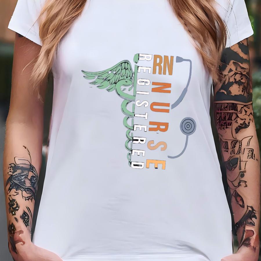 Custom Registered Nurse Shirt, Front And Back Nurse Shirt, Rn Nurse Tshirt, Gift For Nurse, Nursing School Shirt,personalized Name Nurse Tee T-shirt