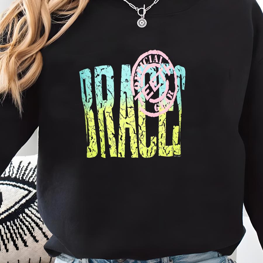 80s 90s Screen Stars Braces Official Teeth Gear Vintage T-shirt Soft Thin Stretchy Cotton Poly Sweatshirt