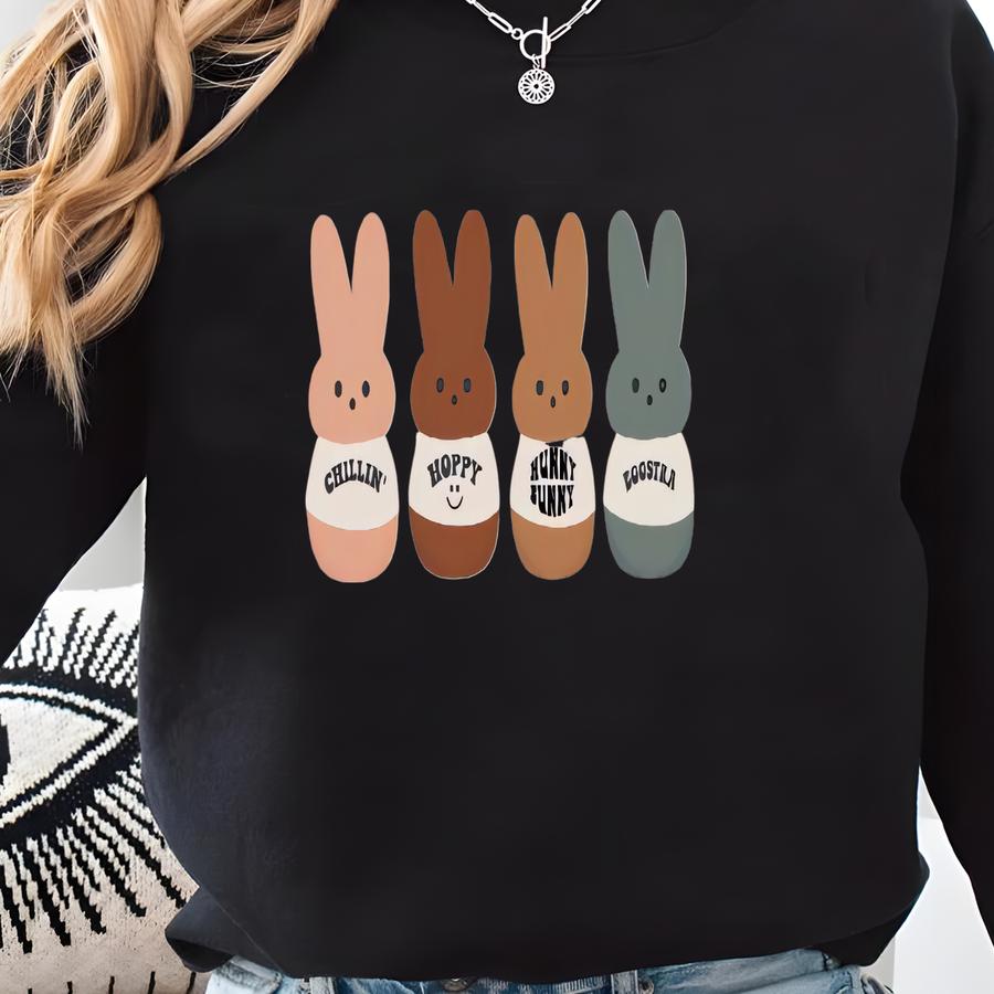 Cute Easter Bunny Baby ®, Easter Baby Bodysuit, Matching Easter Egg Hunt ® For Baby, Chillin' Hoppy Hunny Bunny Eggstra Sweatshirt