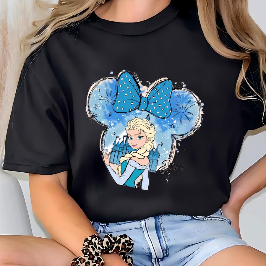 Elsa Shirt, Frozen Elsa, Matching, Ears Elsa,elsa Trip Shirt, Trip, Castle Watercolor,princess Castle Shirt T-shirt