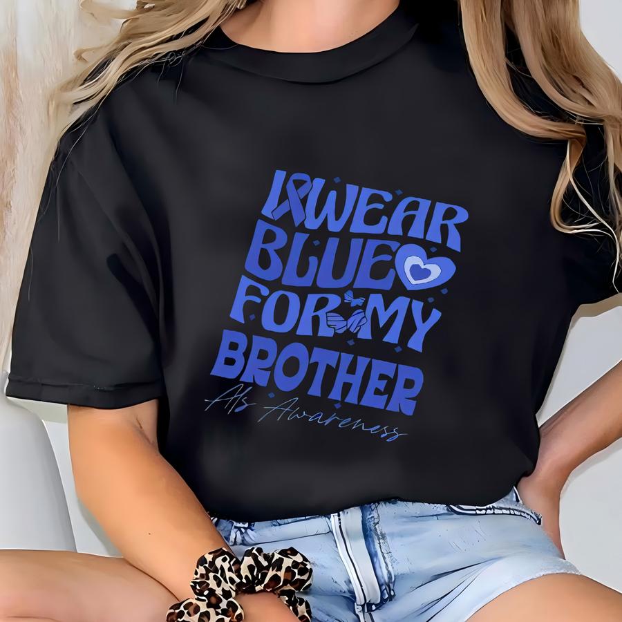 Custom Als Shirt, Family Matching Als Tshirt, Als Gift For Mom, I Wear Blue For Als Awareness, Blue Ribbon Tee, Als Disease Family Tshirt T-shirt