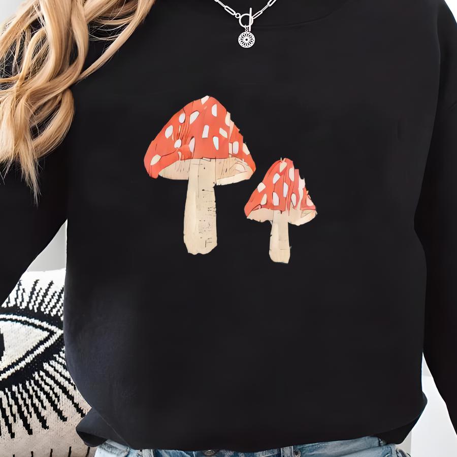 Mushroom T Shirt - Cottagecore Tee - Cute Graphic Shirt For Women- Whimsical Y - Cozy Vive Sweatshirt