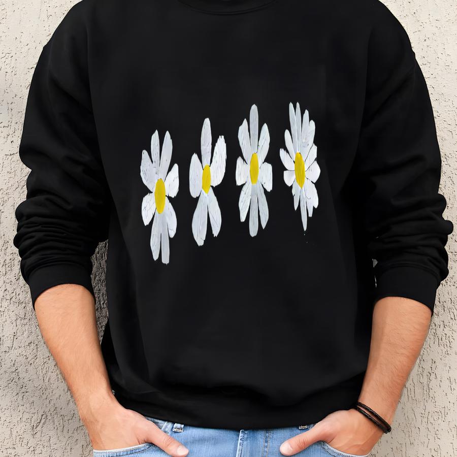 Floral Daisy Sweatshirt,daisy Crewneck Y, Cute Daisies Y Sweater, Flower Mom Sweater Sweatshirt