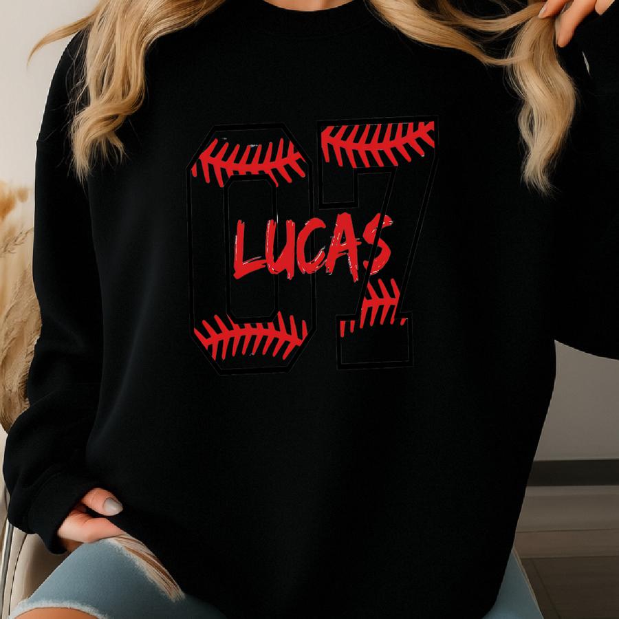 Custom Baseball Number Sweatshirt: Personalized Baseball Fan Gift Sweatshirt