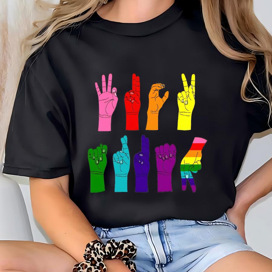 F*ck Sign Language Shirt, Subtle Anti Sweatshirt, Asl  Shirt, Activist Sweater,  Hand Sign Lgbtq+ Shirt T-shirt