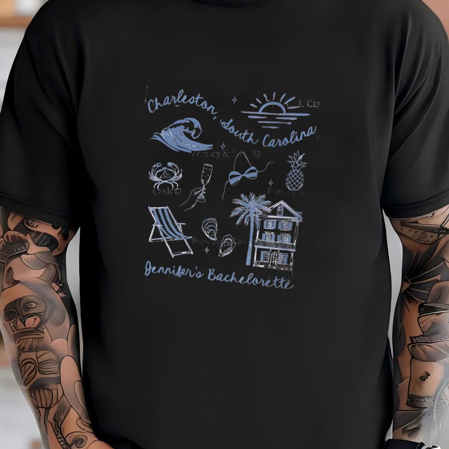 Custom Bachelorette Party Shirts Charleston Bachelorette Tshirt Last Toast On The Gifts Beach Bridal Party Top Shirt T-shirt