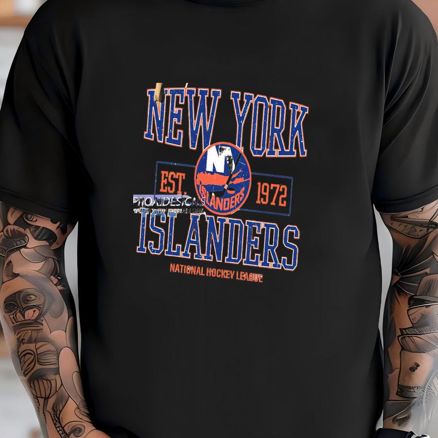 ® New York Islanders Hockey Hoodie, Custom Vintage Graphic Tee, New York Hockey Gift For Fan T-shirt