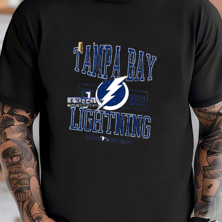 ® Tampa Bay Lightning Hockey Hoodie, Custom Vintage Graphic Tee, Tampa Bay Hockey Gift For Fan T-shirt