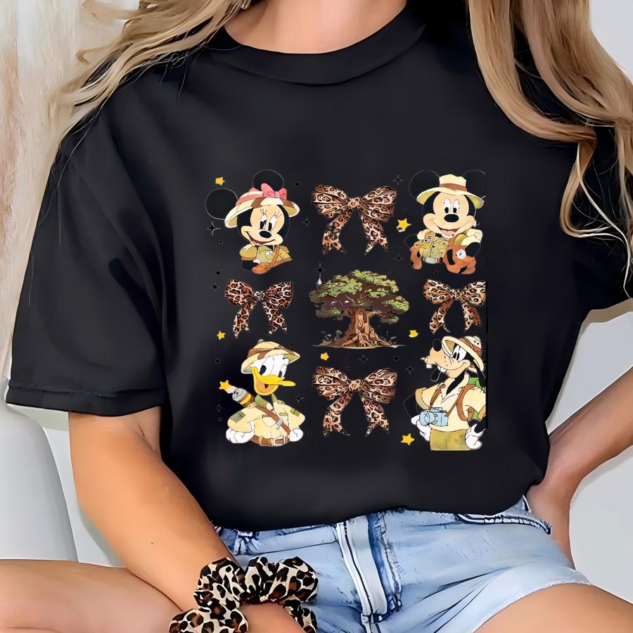 And Friends Leopard Coquette Bows Animal Kingdom Shirt, Safari Mode Let's Get Wild Tee T-shirt