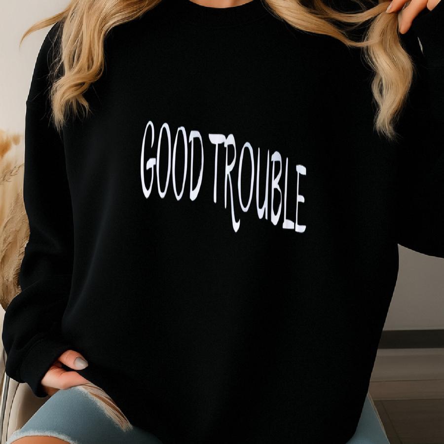 Good Trouble T Shirt, Subtle Protest Tee, John Lewis Quote, Necessary Trouble, Resist, Resistance, Women’s Relaxed V-neck T-shirt Sweatshirt