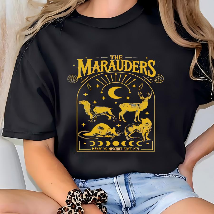 The Marauders Managing Mischief Since 1971 Shirt, Dark Academia Fantasy Book Sweater, Bookish Fandom Tee, Magic Wizard Hoodie T-shirt