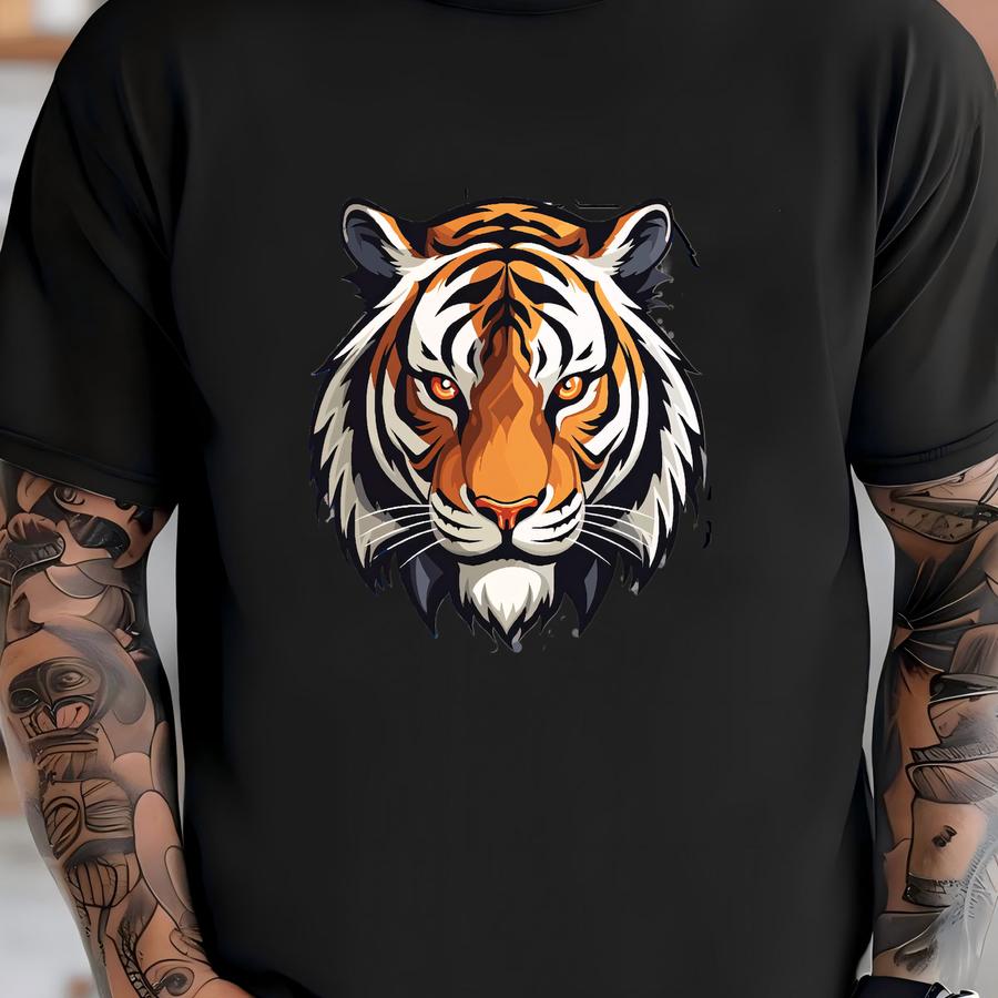 Fierce Tiger Mascot Dtf Transfer: Diy Team Shirt Design T-shirt