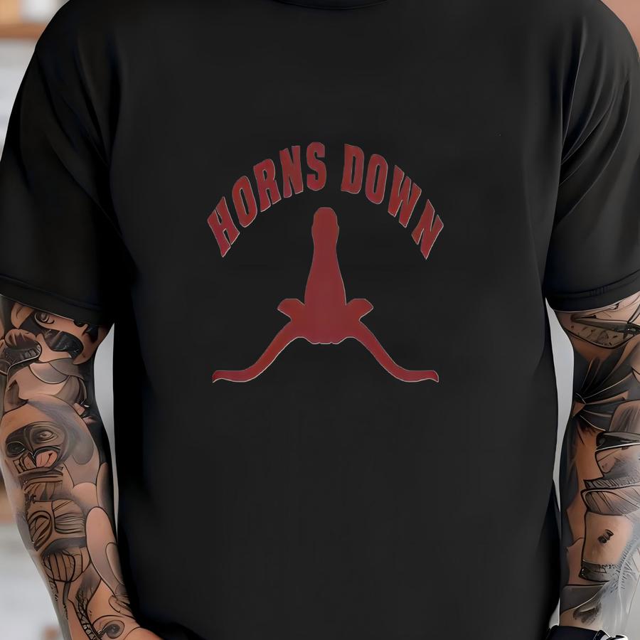 Horns Down- Long Sve Comfy Sports Hoodie For Oklahoma Fans, Norman, Texas, Tech Fans, , Secfootball, Georgia, Atlanta, Cfb Cbb T-shirt