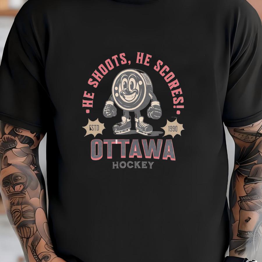 Retro Ottawa Hockey Sweatshirt, Vintage 70s Mascot Crewneck, Sports Sweater, Hockey Fan Gift, Hockey Lover Apparel, 80s Senator Merch T-shirt