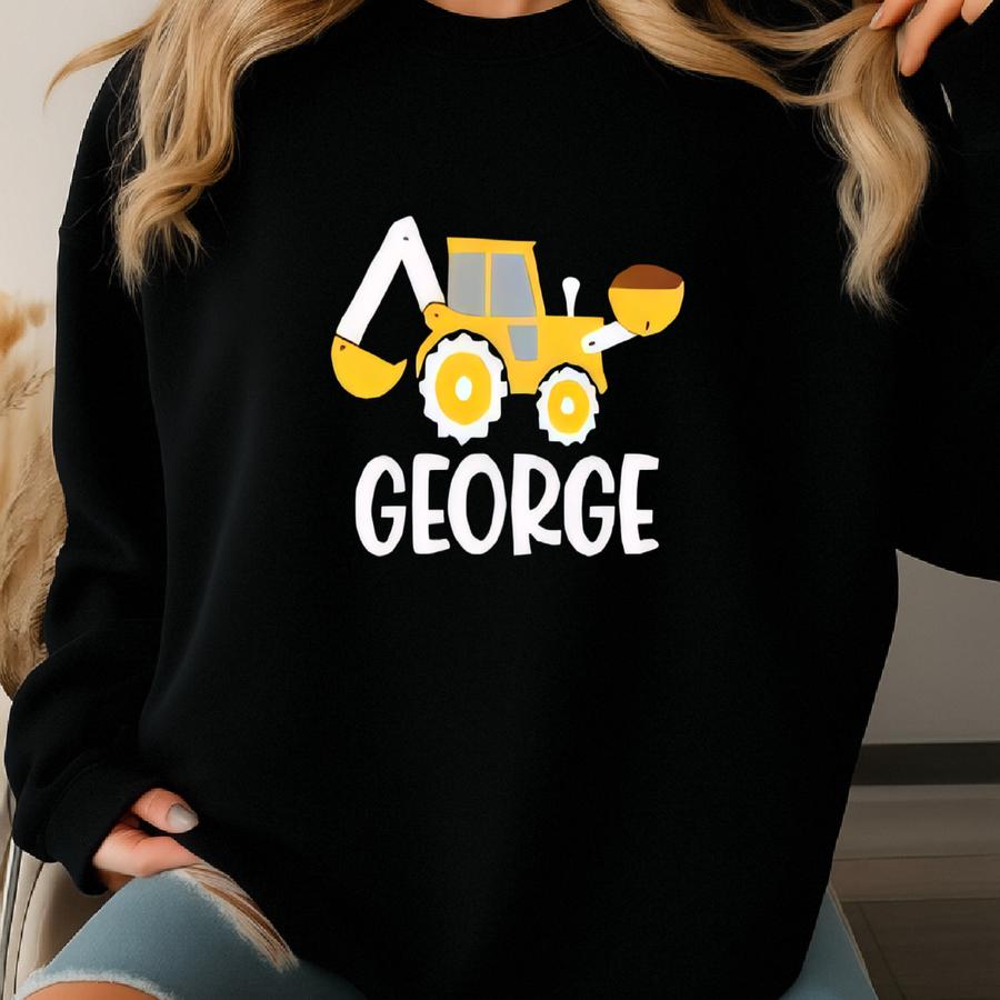 Custom Birthday Boys Shirt, I'm 4 And Digging It, Construction Birthday Tee, 2 Year Old, 5th Birthday Gift, 3 Years Old Construction Party Sweatshirt