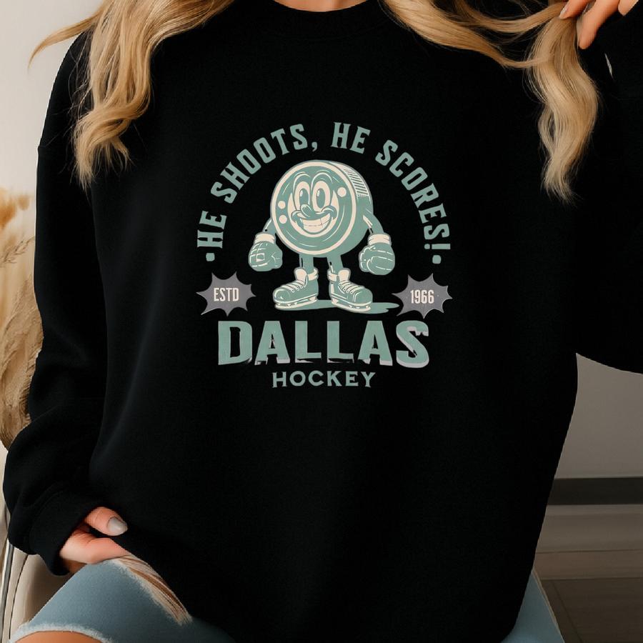 Retro Hockey Sweatshirt, Vintage 70s Mascot Crewneck, Sports Sweater, Hockey Fan Gift, Hockey Lover Apparel, 80s Star Merch Sweatshirt