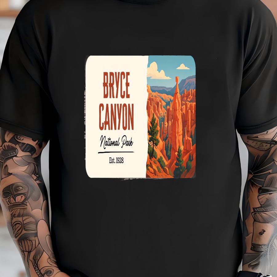 Bryce Canyon National Park Sticker, Modern Flat Poster Style Design, National Park Vinyl Decal For Water Bottles, Laptops Utah Gift T-shirt