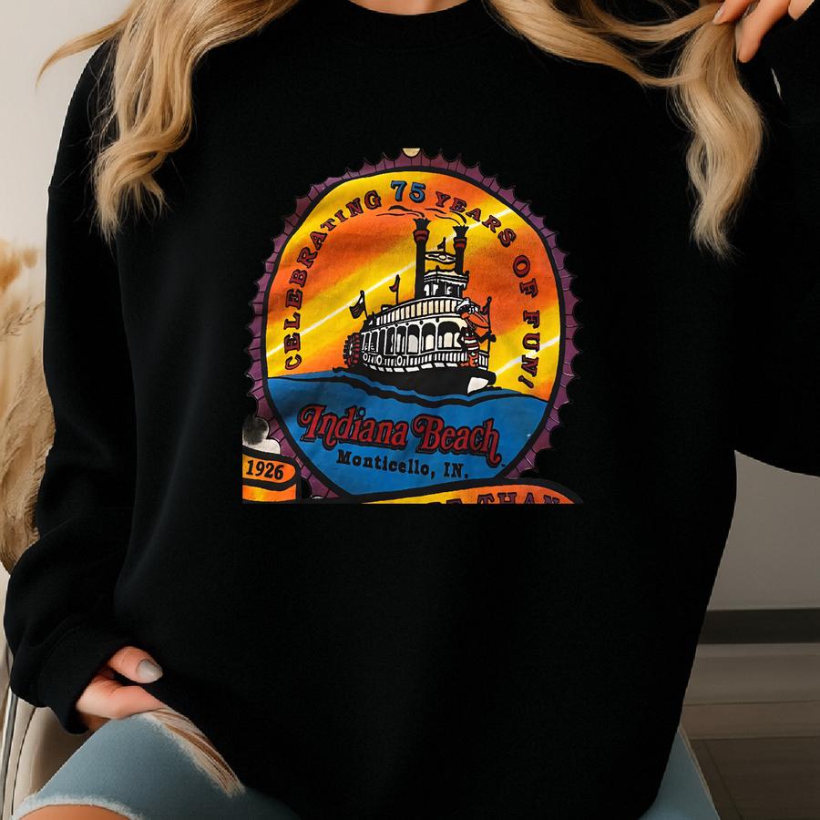 Vintage A Beach More Than Corn In A 75th Anniversary Crewneck Sweatshirt Size Medium Awesome Graphic Sweatshirt