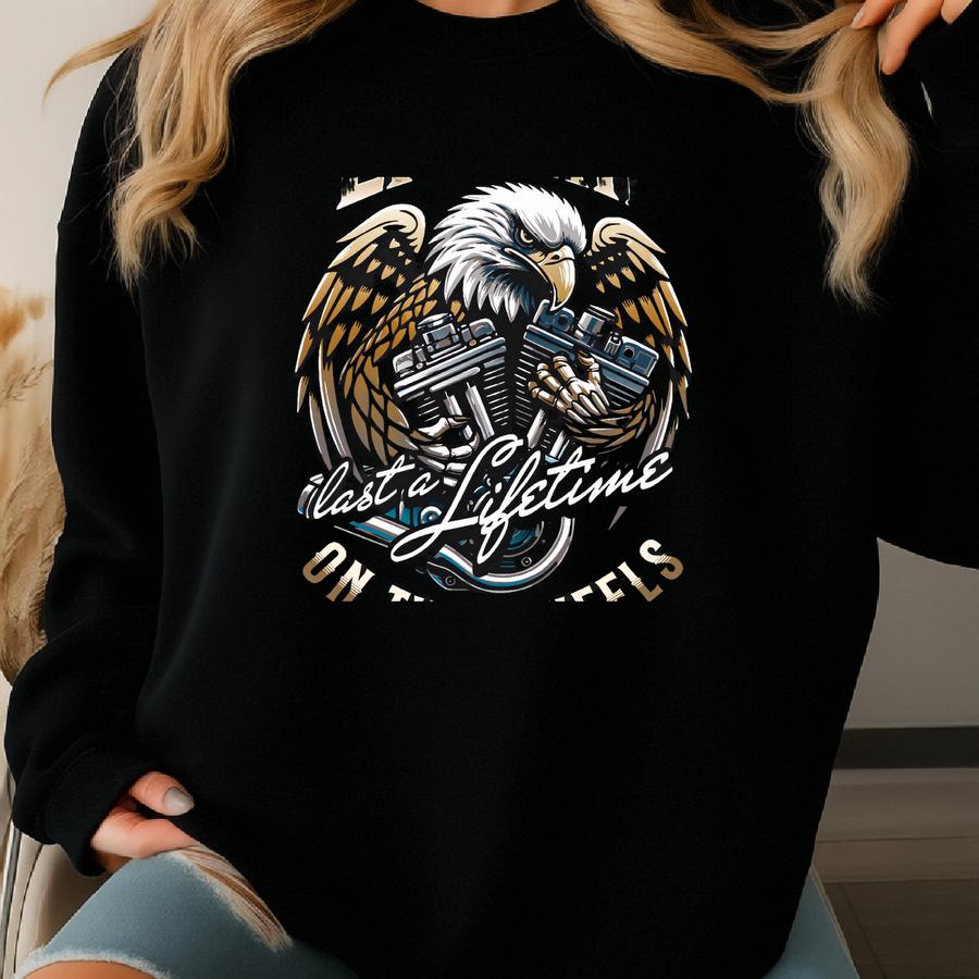 Women's Biker Hoodie: Motorcycle Memories Pullover Sweatshirt