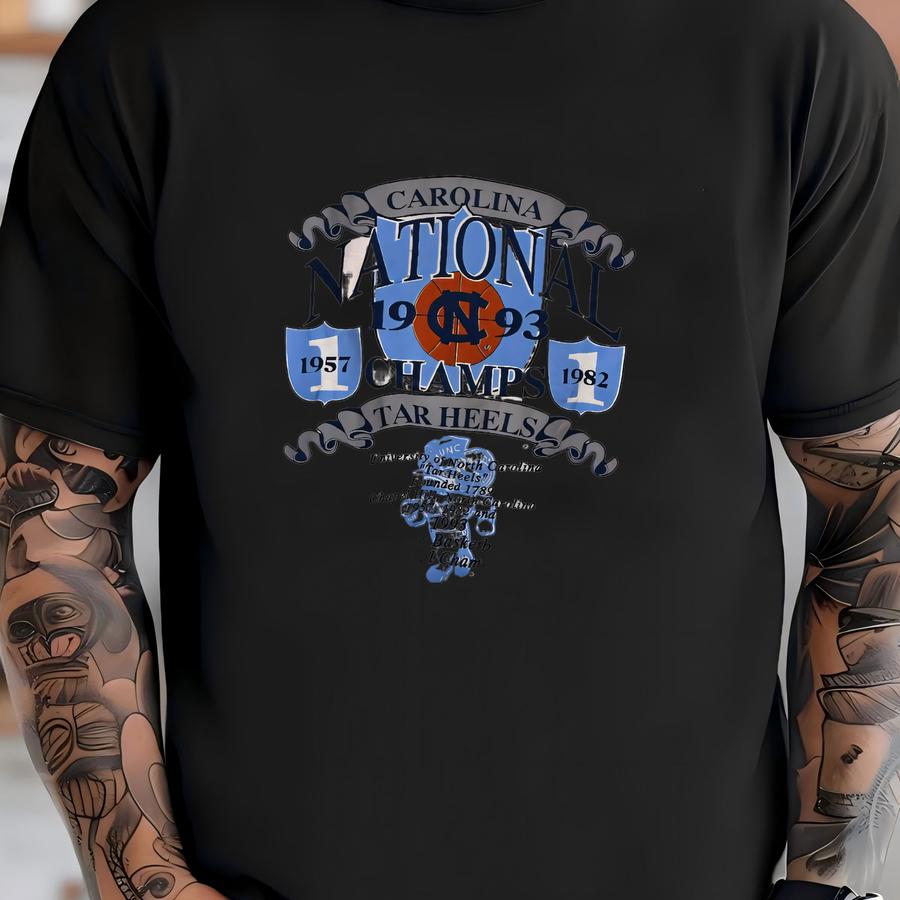 1993 University Of North Carolina Tar Heels Basketball Hoodie Sz M (a1478) T-shirt