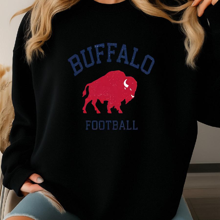 Buffalo Football Retro Sweatshirt, Retro Buffalo Football Crewneck, Buffalo Football Game Day Shirt, Buffalo Football Hoodie Gift For Fan Sweatshirt