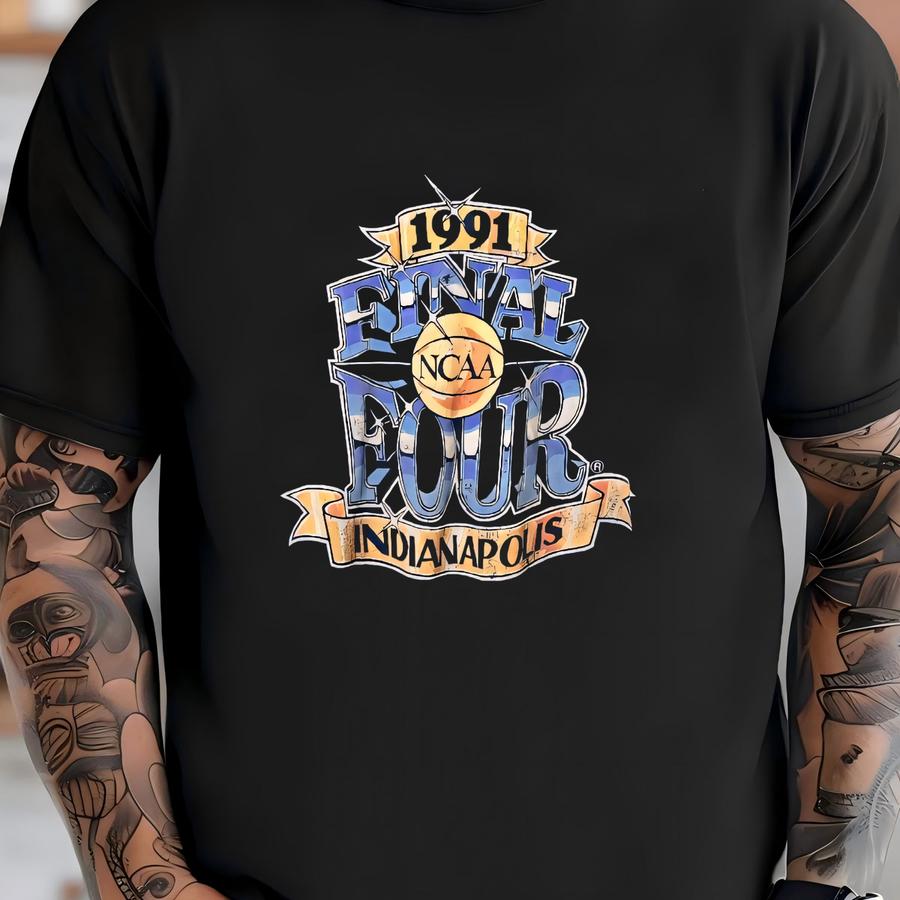 1991 Apolis Final Four Hoodie Sz L (a8186) T-shirt