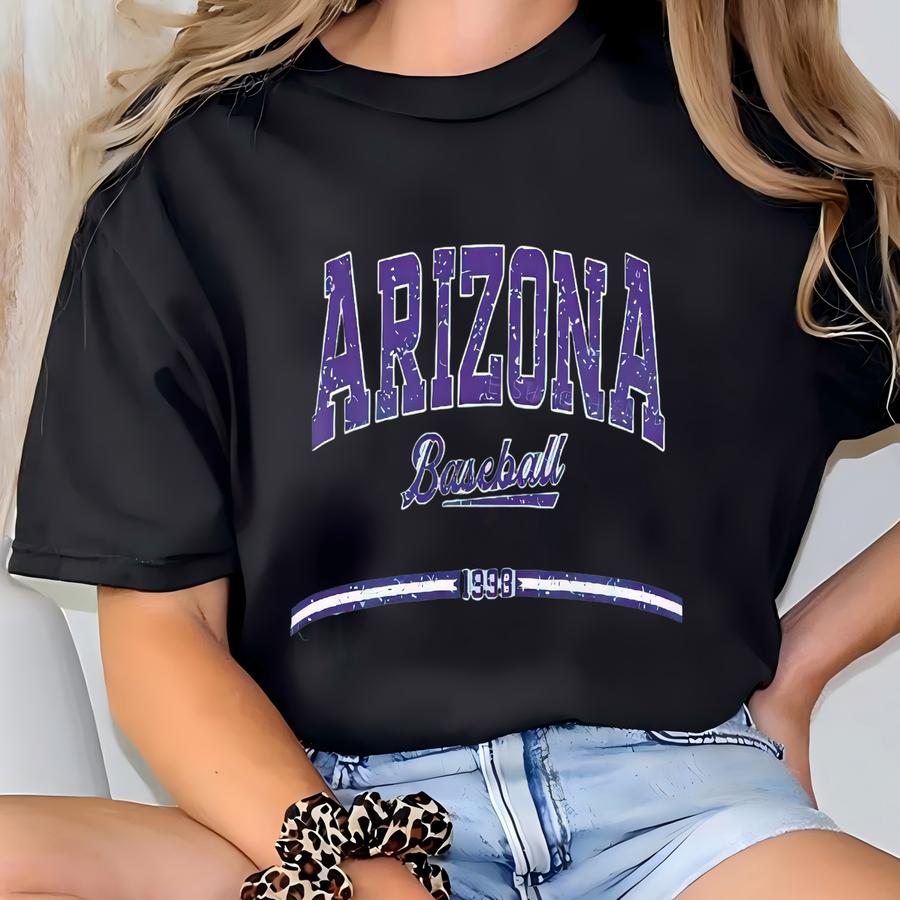 Arizona Baseball Crop Top, ®, Arizona Baseball Shirt Womens, Dbacks, Baseball Arizona Tshirt, Az Baseball Women, 100% Cotton T-shirt