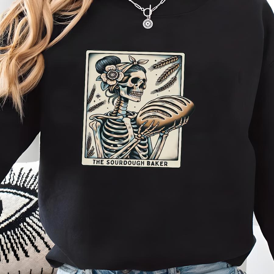 Sourdough Bread Shirt, ® Sourdough Baker Tarot Card Tshirt, Halloween Homemaker Tee, Funny Homemaker Shirt, Sourdough Starter Sweatshirt