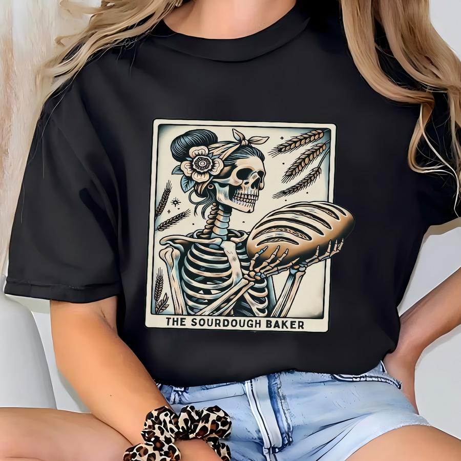 Sourdough Bread Shirt, ® Sourdough Baker Tarot Card Tshirt, Halloween Homemaker Tee, Funny Homemaker Shirt, Sourdough Starter T-shirt
