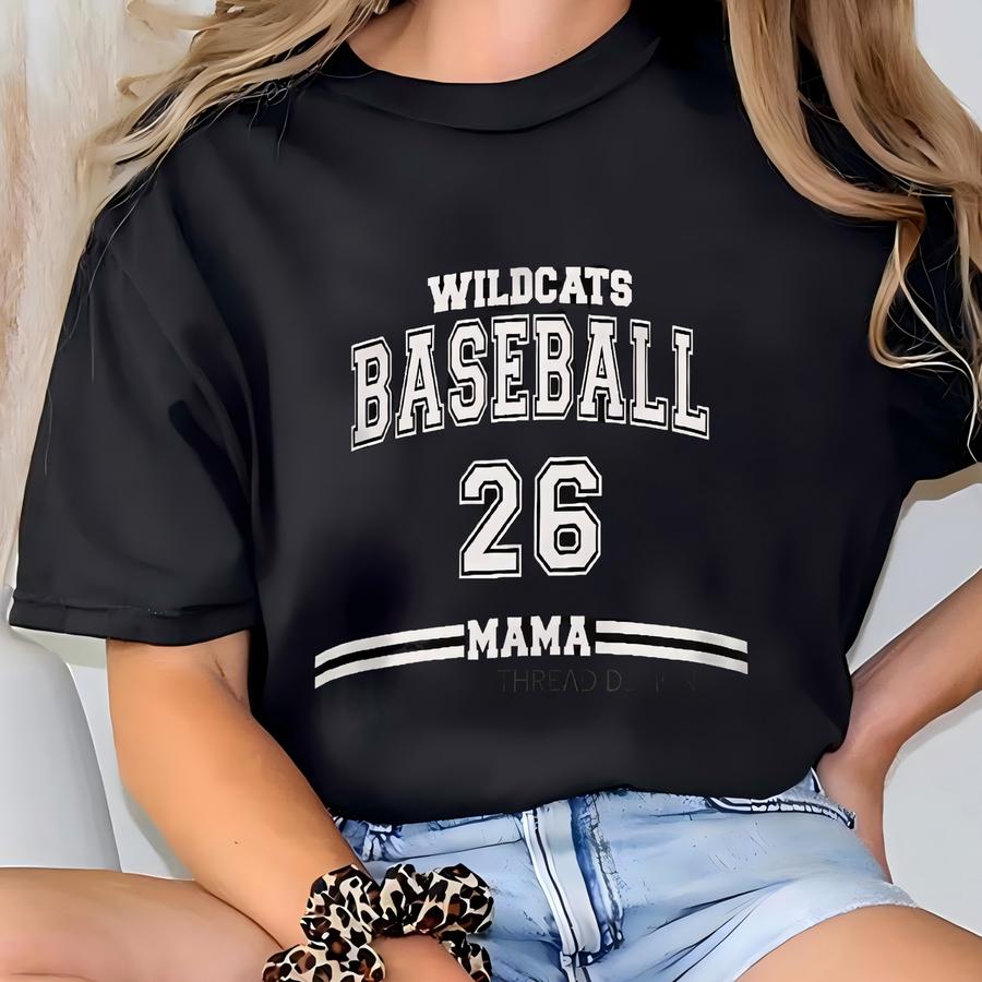 Custom Baseball Mom Crop Top, Personalized Mama Baseball Shirt, ®, Custom Baseball Team And Number, Mom Baseball, Sports Mom T-shirt