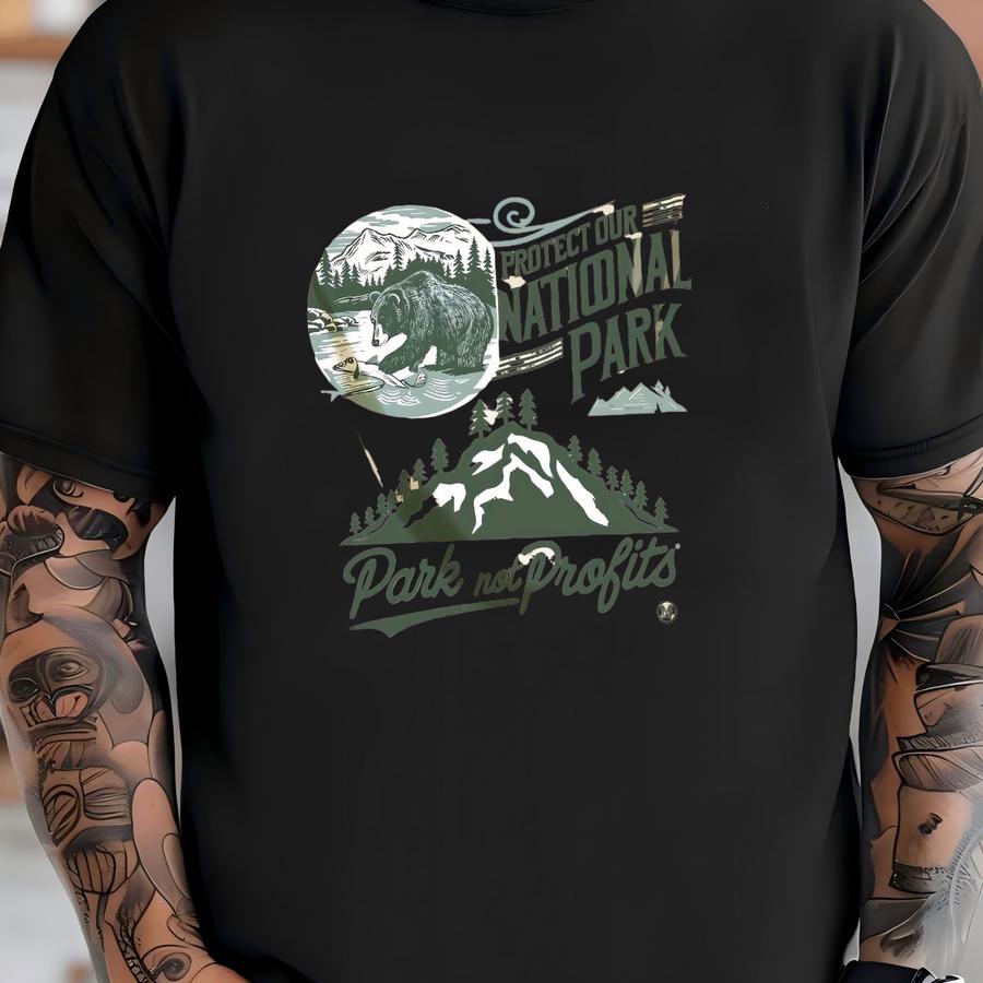Protect Our National Parks Defund Doge Parks Not Profit Shirt, Resist Save Our Parks Bear Tee, Protecting Our National Parks T-shirt