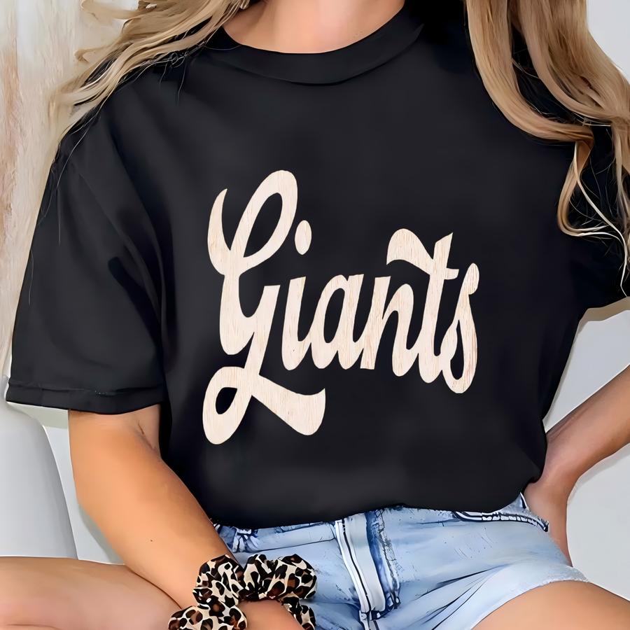 Vintage Giants Shirt With Name And Number On Back Custom Team Tshirt  T-shirt