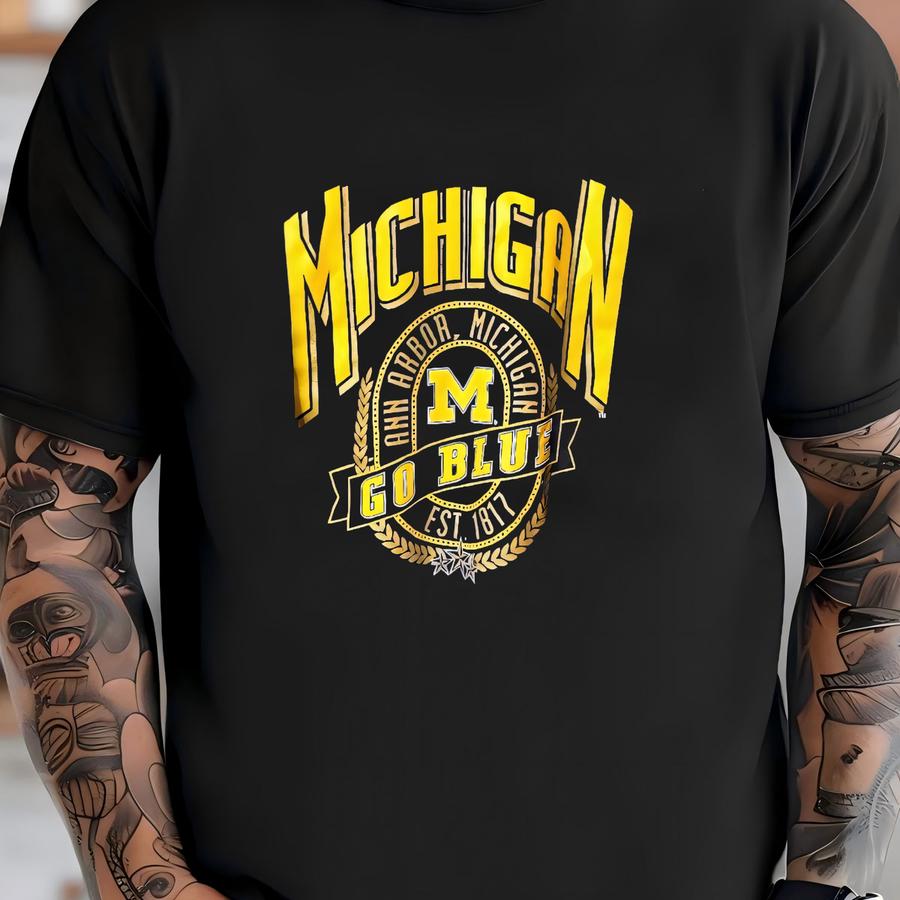 90's Michigan Wolverines Crewneck Sz L (a8785) T-shirt