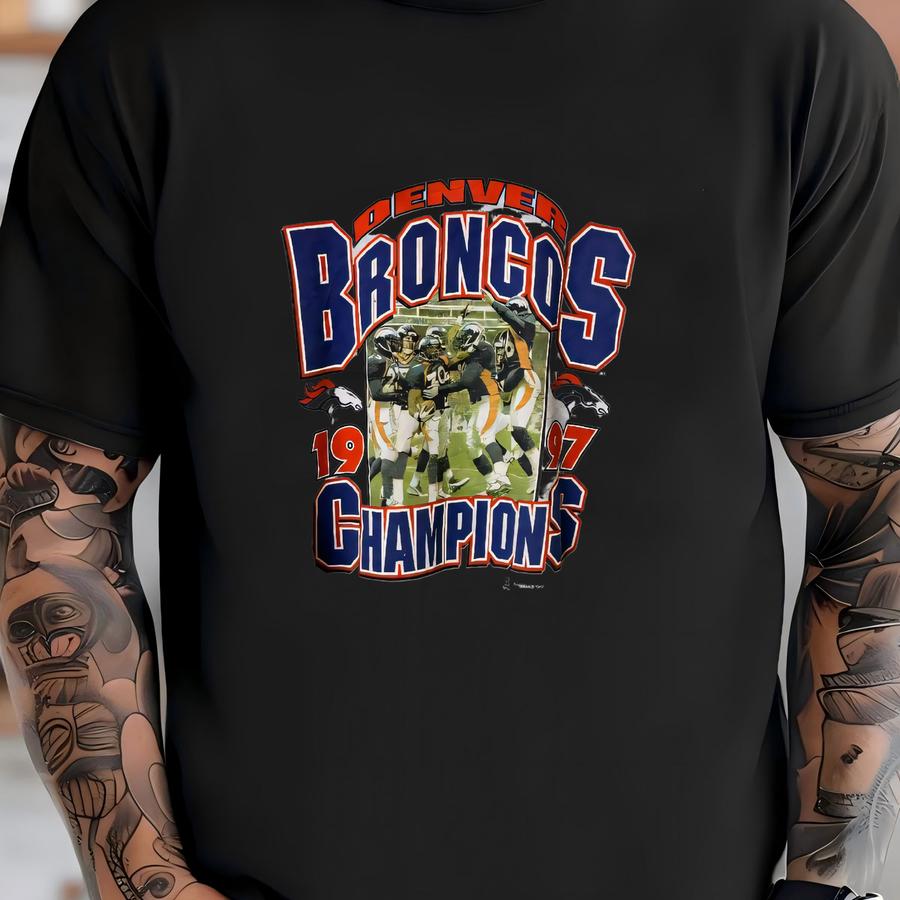 1997 Denver Broncos Crewneck Sz L (a8782) T-shirt