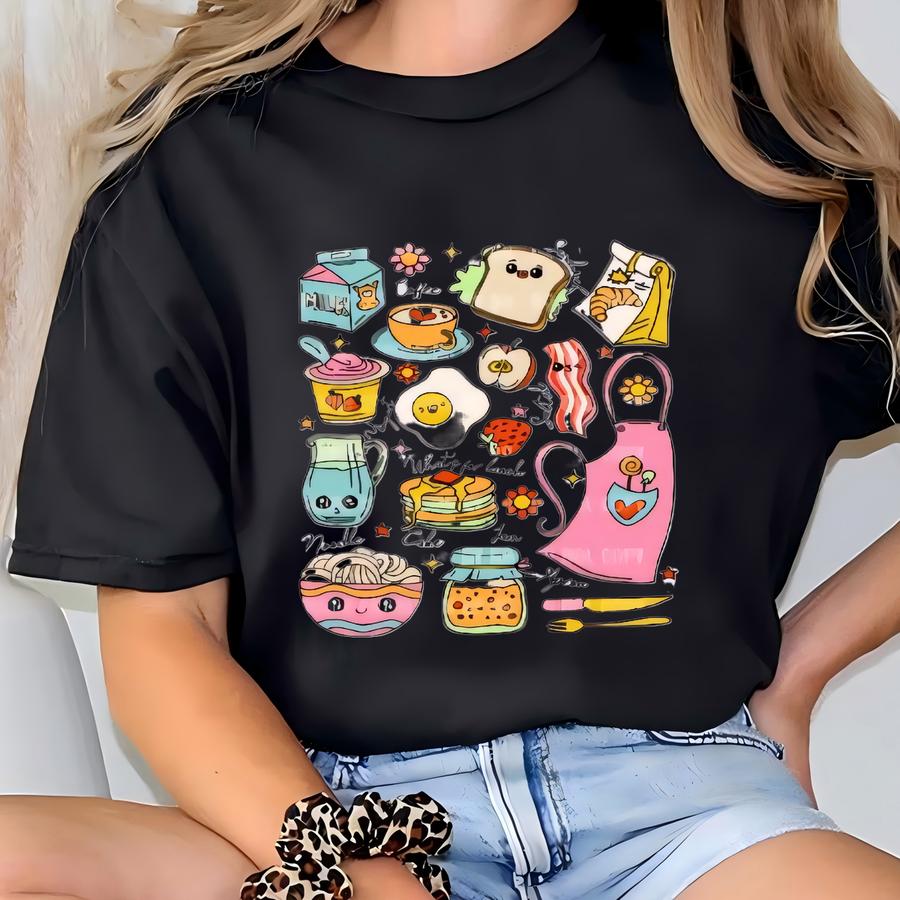 Lunch Lady Sweatshirt, Pastel Doodle Occupational Sweater, School Cafeteria Staff Appreciation Gift, Gift For Lunch Workers, Cafeteria Gift T-shirt