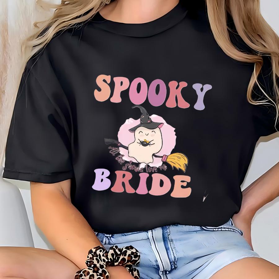Spooky Bride Shirt, Halloween Bachelorette Shirt, Bachelorette Bridal Party Shirts,vegas Bachelorette,bride Tribe Shirts,bachelorette Shirts T-shirt