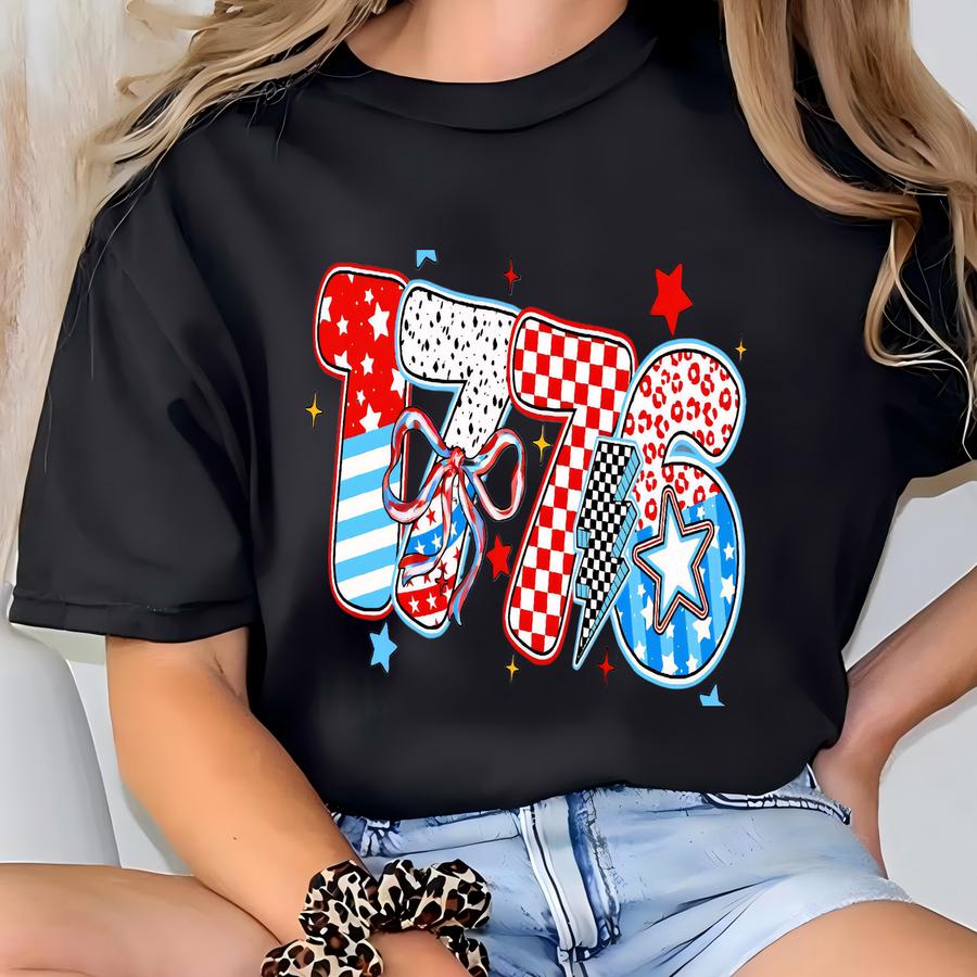 1776 Vintage Usa Tshirt, Retro 1776 Graphic Shirt, Memorial Day Gift, Independence Day Tee, Stripes 4th Of July Outfit T-shirt