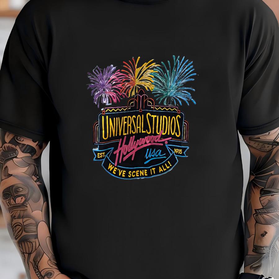 Vintage Universal Studio Hollywood Big Printed Crewneck Sweatshirt Size L T-shirt