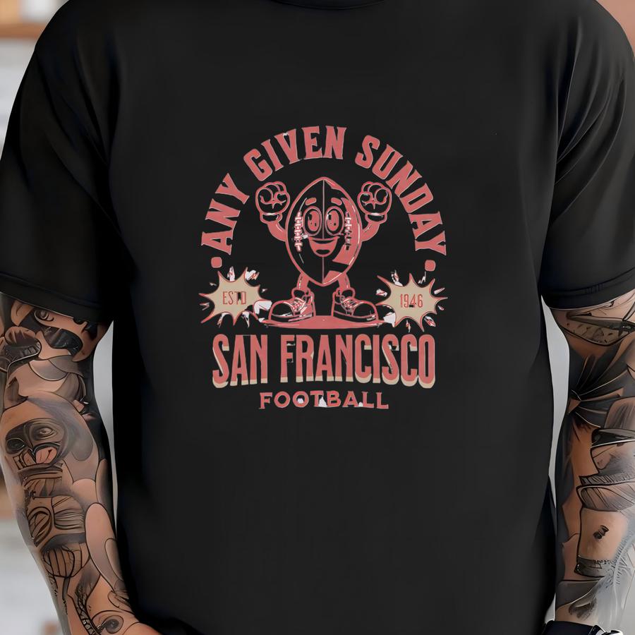 Retro San Francisco Football Sweatshirt, Vintage 70s Mascot, American Sweater, Football Fan Gift, Football Apparel, 80s 49er Merch T-shirt