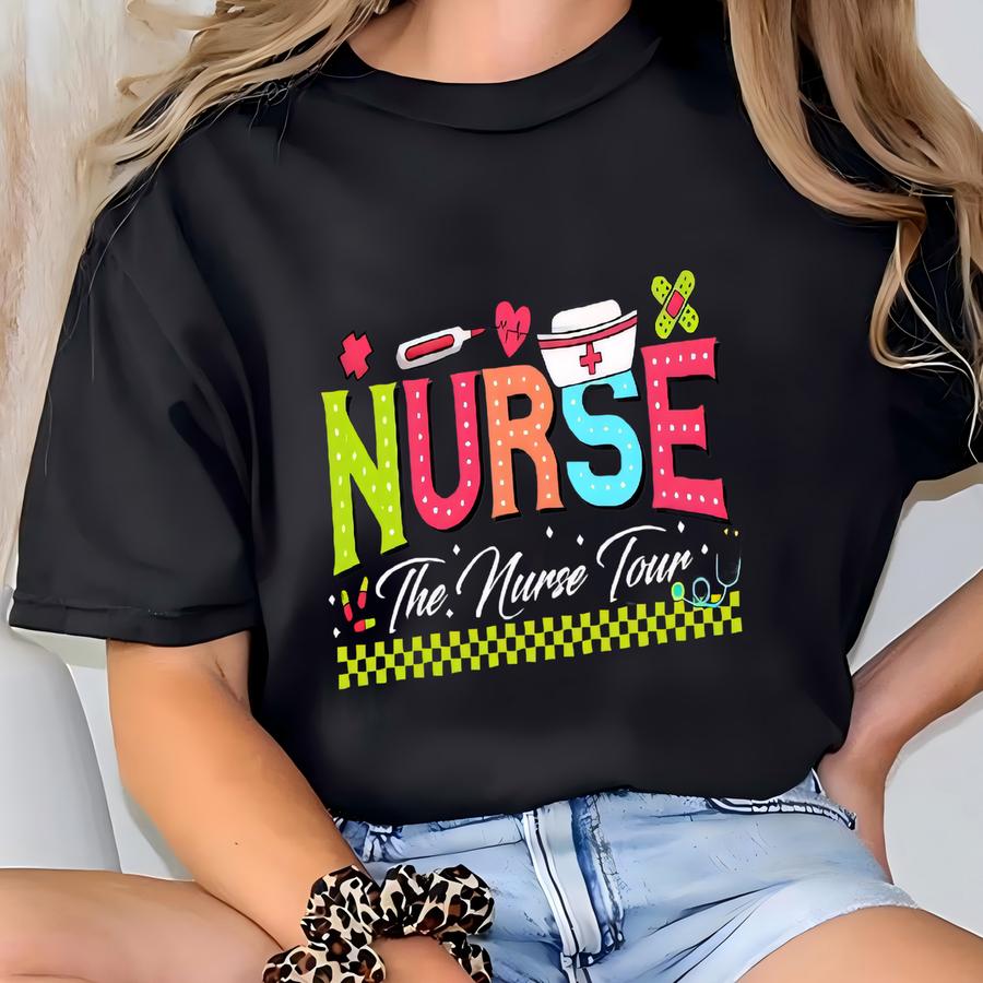 Nurse Tour Shirt, Retro Nurse Shirt, Front And Back Nurse Tee, Nurses Gifts, Nurse Life Tshirt, Some Days I Rock It Shirt, Funny Nurse Gift T-shirt